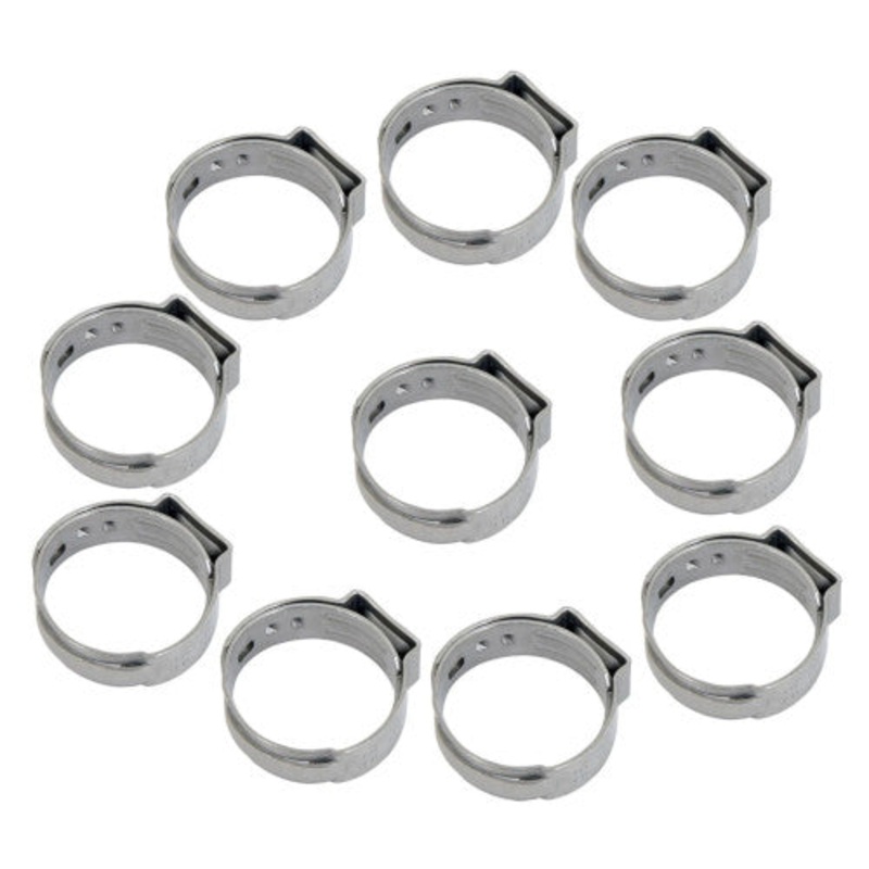 Clamps, Oetiker - 10 Pack|5.3mm-6.5mm (0.209"-0.256")|6.0mm-7.0mm (0.228"-0.276")|6.8mm-8.0mm (0.268"-0.315")|7.0mm-8.7mm (0.276"-0.343")|7.8mm-9.5mm (0.307"-0.374")|8.3mm-10.0mm (0.327"-0.394")|8.8mm-10.5mm (0.347"-0.413")|9.2mm-10.9mm (0.362"-0.429")|9.