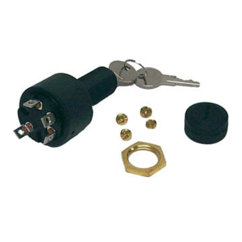 Ignition Switch, 4 Terminal - Mercruiser, OMC, Sterndrives