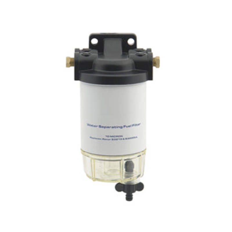Water Separator Kit with 1/4 Aluminum Mount, 10 Micron Racor Style with Clear Bowl