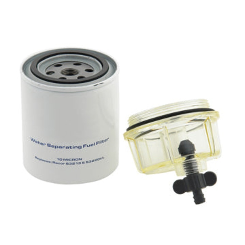 Water Separator Kit without Mount, 10 Micron Racor Style with Clear Bowl